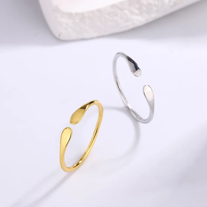 925 Sterling Silver Engagement Fine Jewelry Ladies Water Droplets Fine Stackable Rings For Women Jewellery Moneys 925
