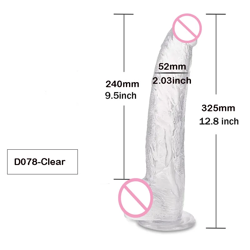 Clear Realistic Dildo 12.8 Inch G-Spot Monster Dildos With Suction Cup Erotic Jelly Penis Men Fake Dick Anal Butt Plug Sex Toys