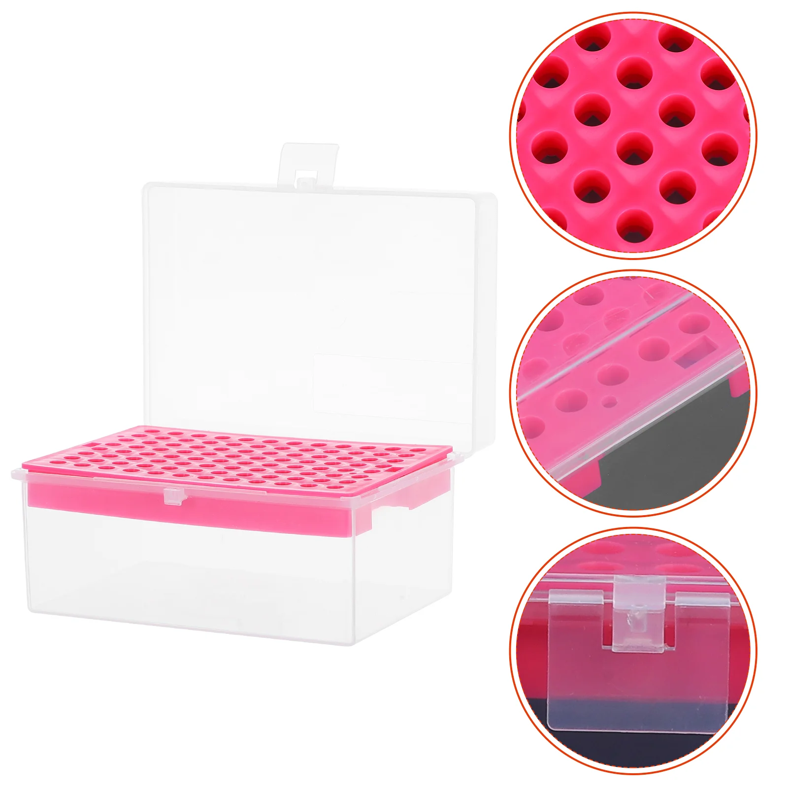 Plastic Pipette Tips Box 96 Well Pipettor Tip Holder Container Storage Box With Lid Ideal For Scientific Research And Experiment