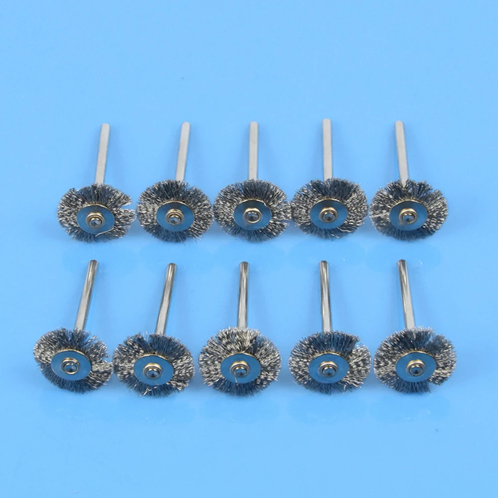 

10 pcs Stainless Steel Wire Wheel Brush Set For Derusting Polishing Grinding Rotary Tools Burrs Rust Oxide Remover Metal Surface