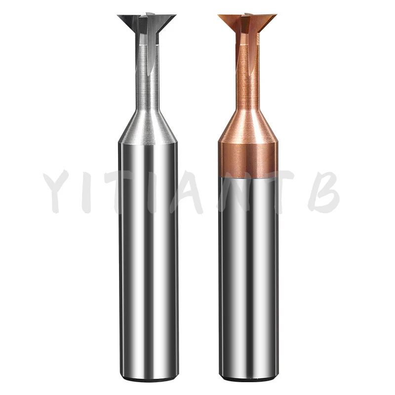 YT-cortador de fresado de cola de milano de carburo, herramienta CNC de mecanizado de acero de tungsteno para Molino de extremo de Metal, 45, 60, 75 grados, 6mm, 8mm, 10mm, 12mm