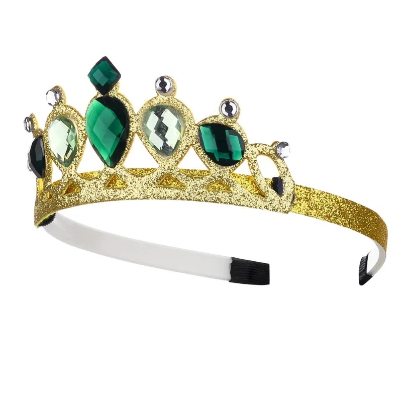 Shimmer Rhinestone Royal Tiara Headband Dual Style Monarch Crown Accessory for Pageant Birthday Gala Fantasy Themed Party Prop