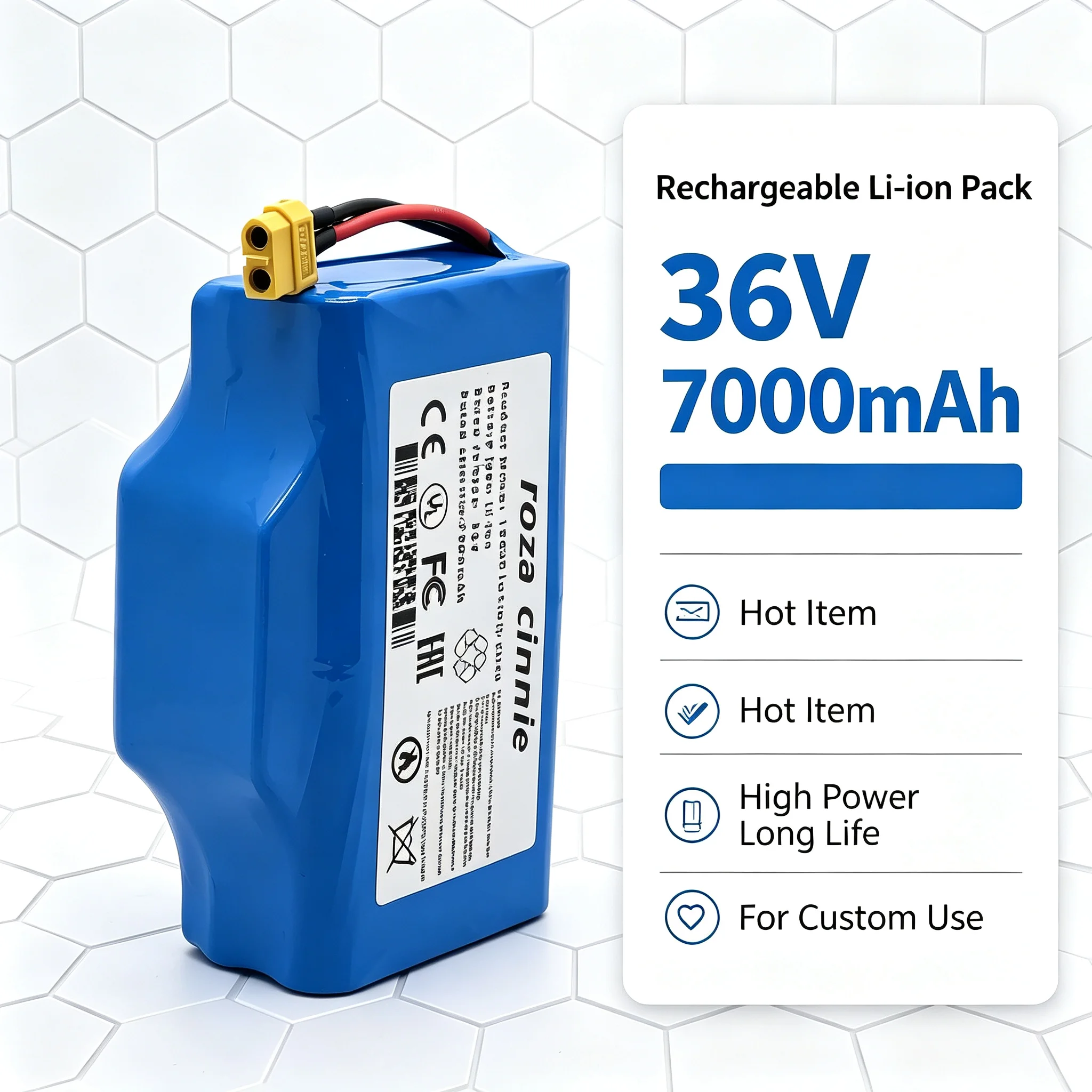 High Performance 10S2P 36V 18650 Lithium Battery Pack, Rechargeable Replacement Power Battery for Electric Scooter 4.4Ah‑12.0Ah