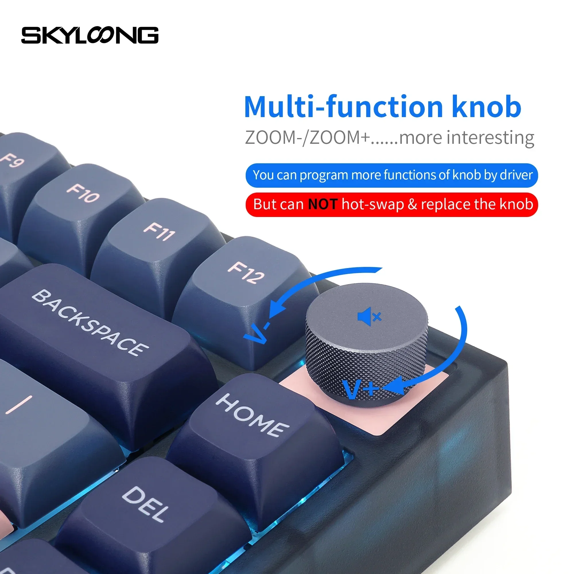 Imagem -03 - Teclado Mecânico Rgb Hot Swappable Botão Amarelo Óptico Pbt Keycap 75 Lite Junta Win Mac Gaming Skyloong-gk75