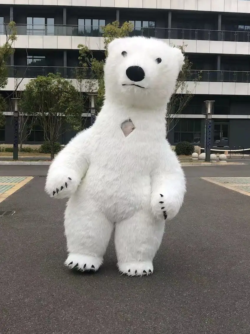 Nadmuchiwany kostium pandy gigantycznej, zabawny kostium maskotki niedźwiedzia polarnego, idealny na imprezy, do odgrywania ról, pluszowy, nadmuchiwany kostium maskotki. — 2