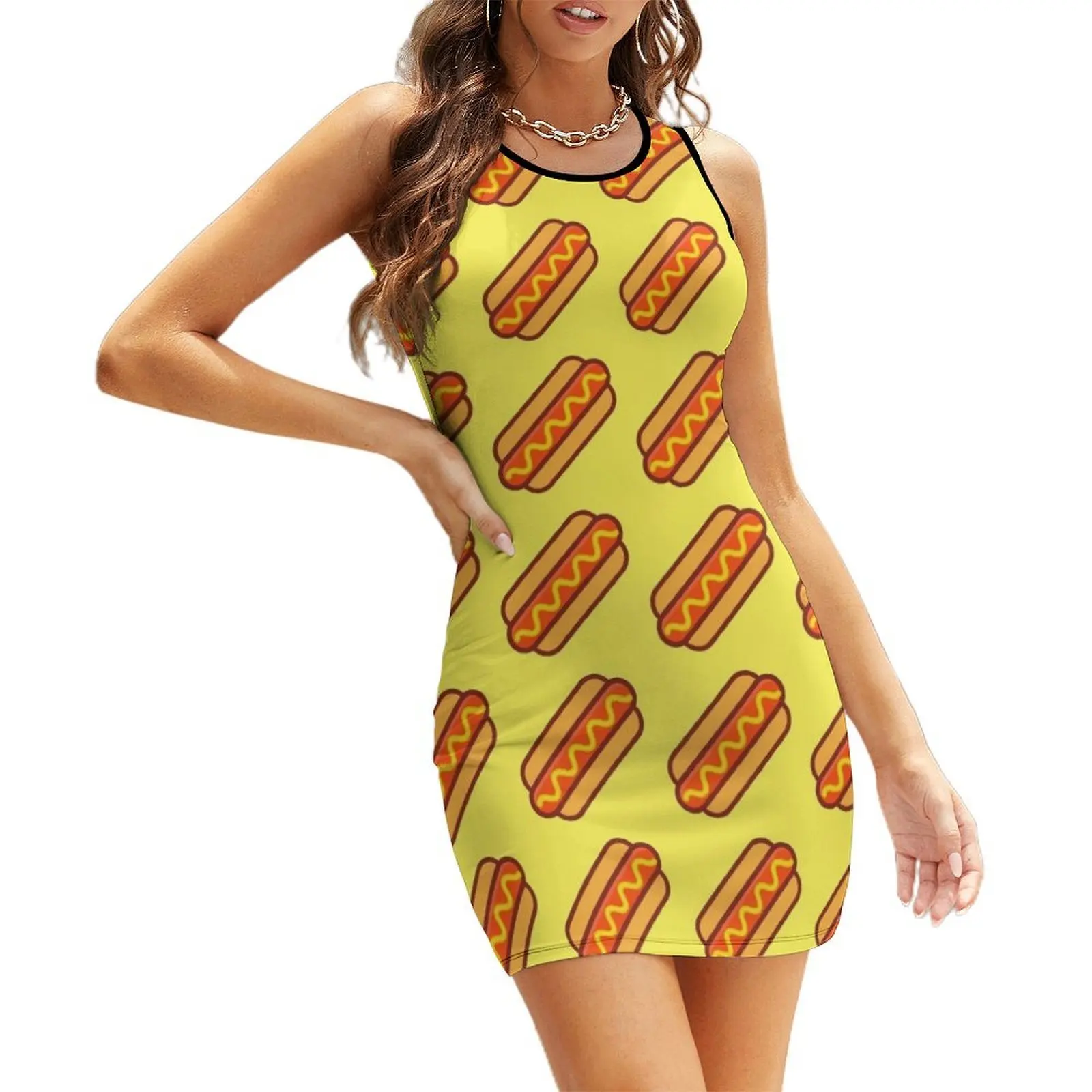 

Hot Dog Pattern Sleeveless Sundress summer dresses for women 2025 summer clothes cute dress Dance dresses