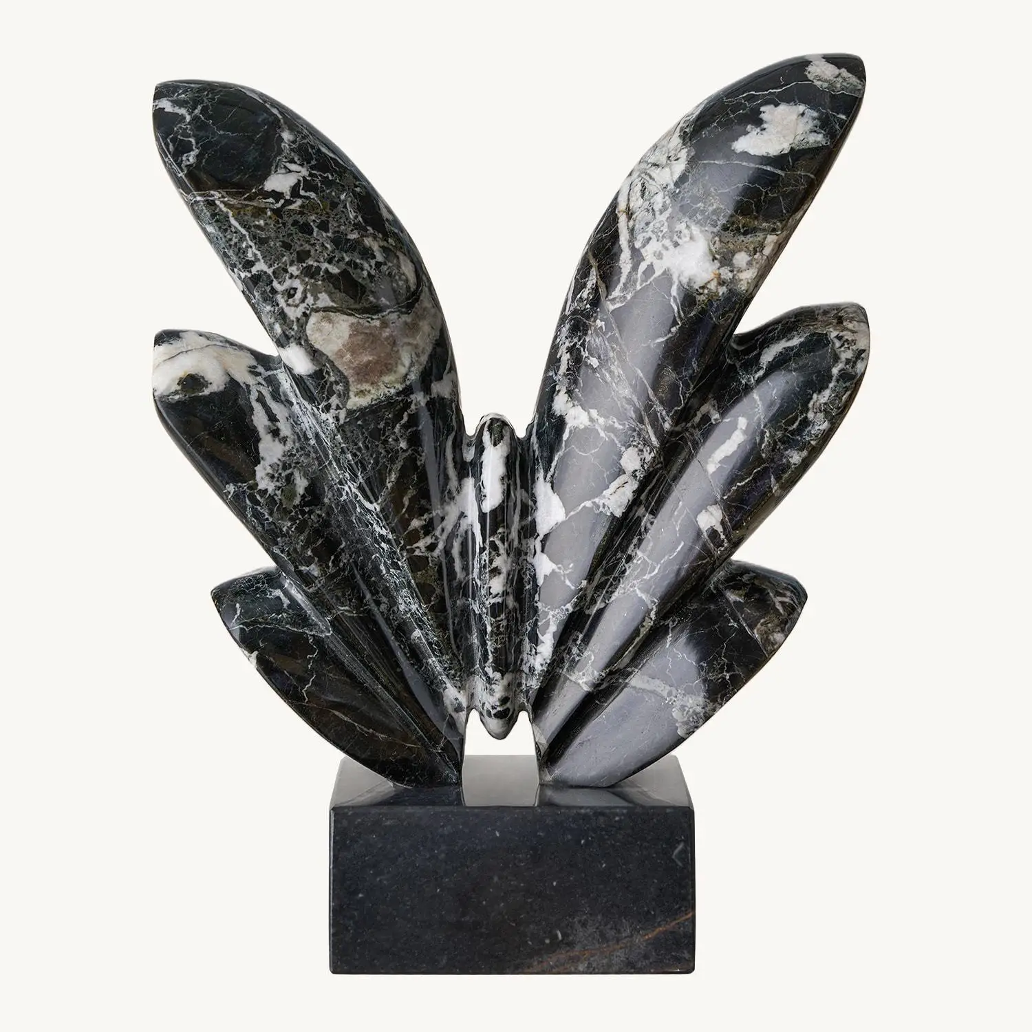 Modern light luxury black and white marble wing sculpture entrance club countertop decoration