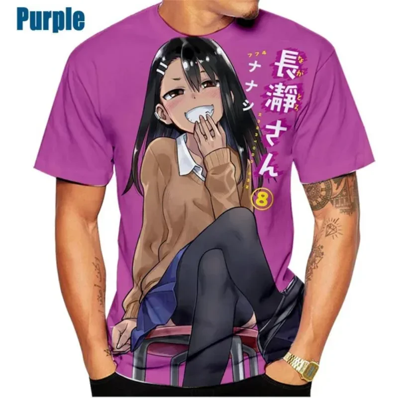 Fashion Men Clothing Nagatoro 3D Print T-shirt Japanese Anima Don’t Play with Me, Miss Nagatoro Graphic T Shirt Harajuku Tops