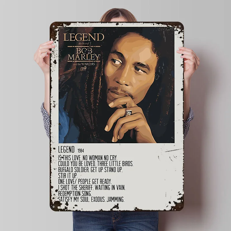 Bob Marley Vintage Metal Wall Art Decoration