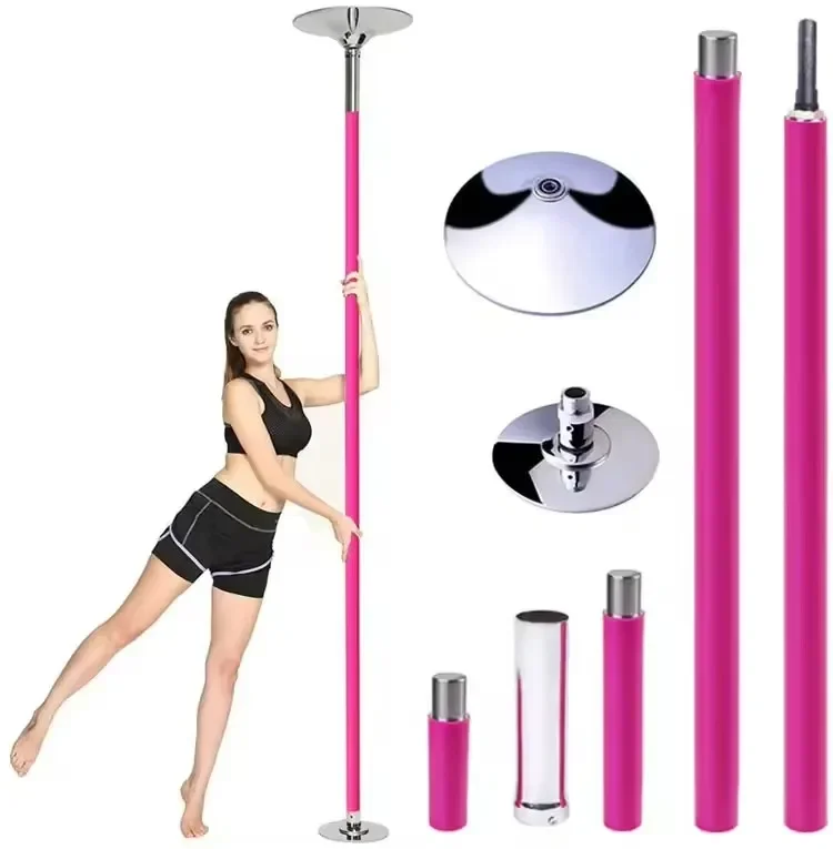 

Stripper Pole Stage Pink Silicone Pole Spinning Static Pole Dance Stage