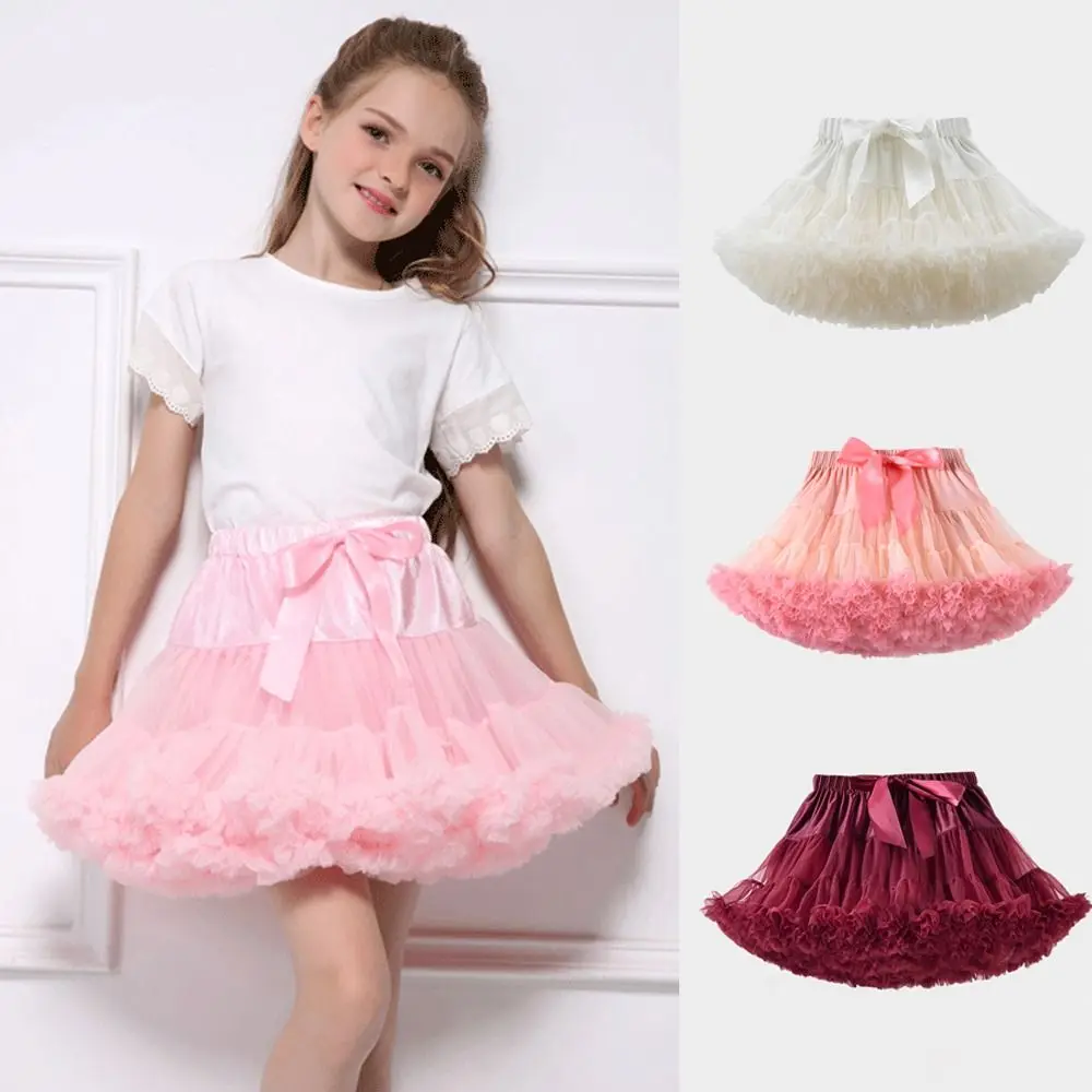 

Fashion Princess Fluffy Tulle Skirt Ballet Elastic Waist Party Dance Dress Girls Tutu Skirts For Children Baby