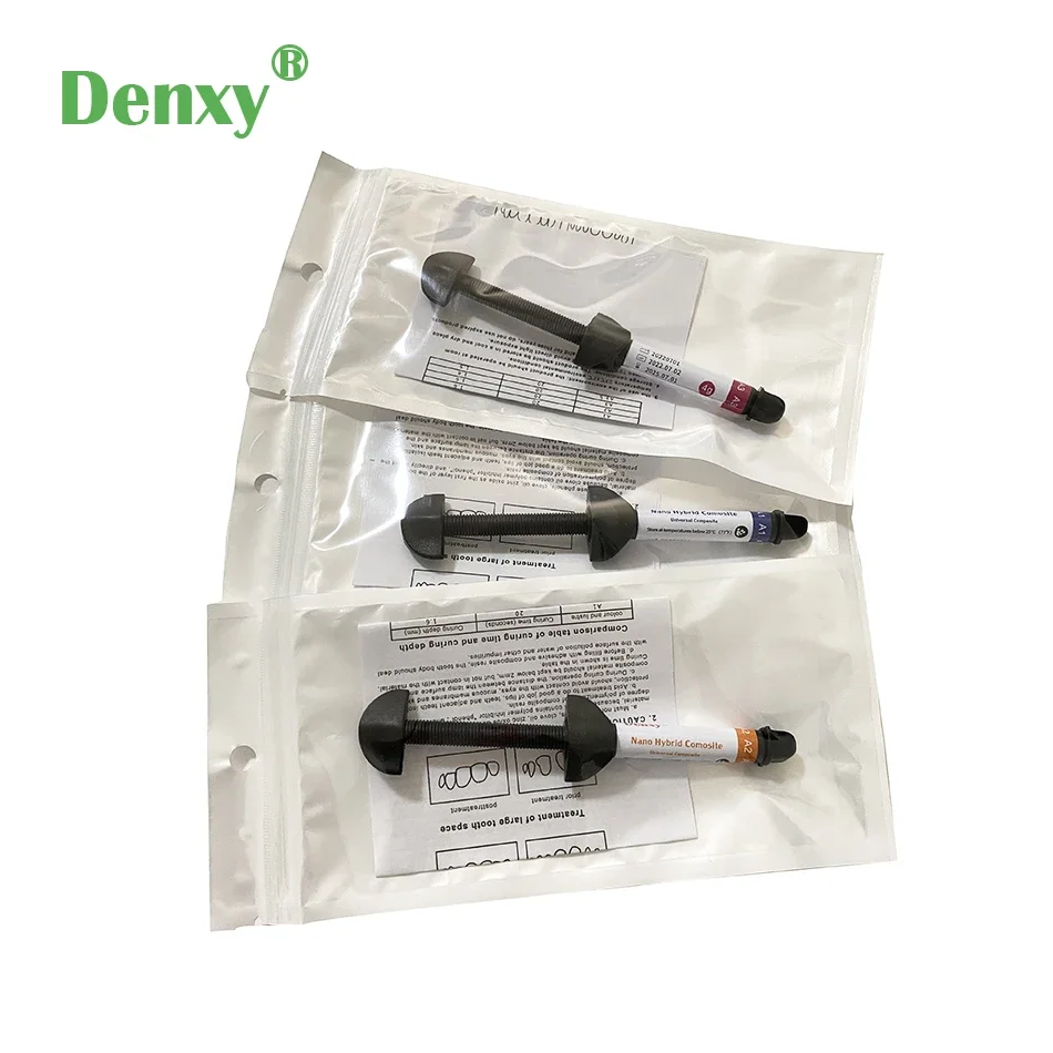 5pc Dental Composite Light Curing 4g/pc Restorative Resin Dentist Materials Light Curing Resin Nano Dental Resin Dental Products