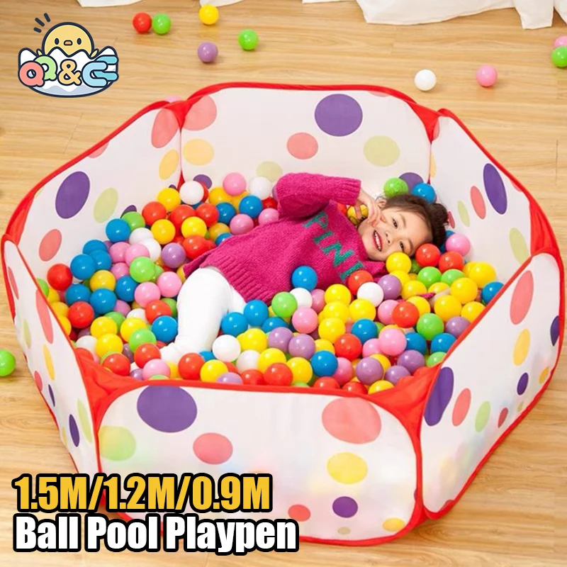 Parc pour enfants de 1.5M/1.2M/0.9M, piscine à balles avec panier, tente de aire de jeux, fosse à balles océan, jouets d'intérieur portables pour filles