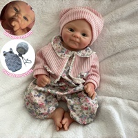 33CM Silicone Girl COCO Open Mouth Reborn Dolls, 2 Sets Outfits Handmade Painted Newborn Baby Doll Toys Reborn Corpo De Silicone