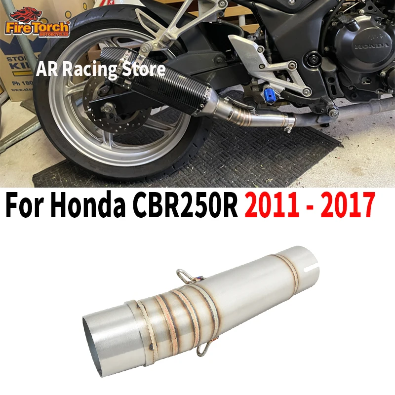 Slip On para HONDA CBR250R CBR 250 R 2011 - 2017 motocicleta Exhuast tubo de enlace medio conectar 51mm Escape Moto silenciador de Escape