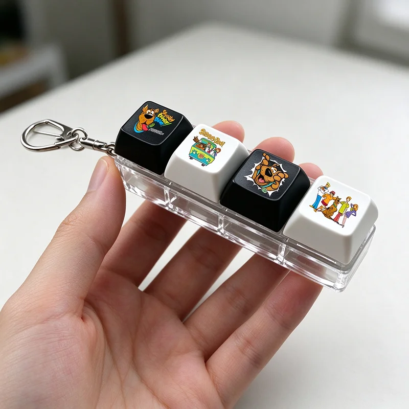 Scoobys Doo 4Keys Mechanical Keyboard Keychain Finger Button Anti Stress Keycap for Office Home Adults Kid,Decompression Clicker view 5