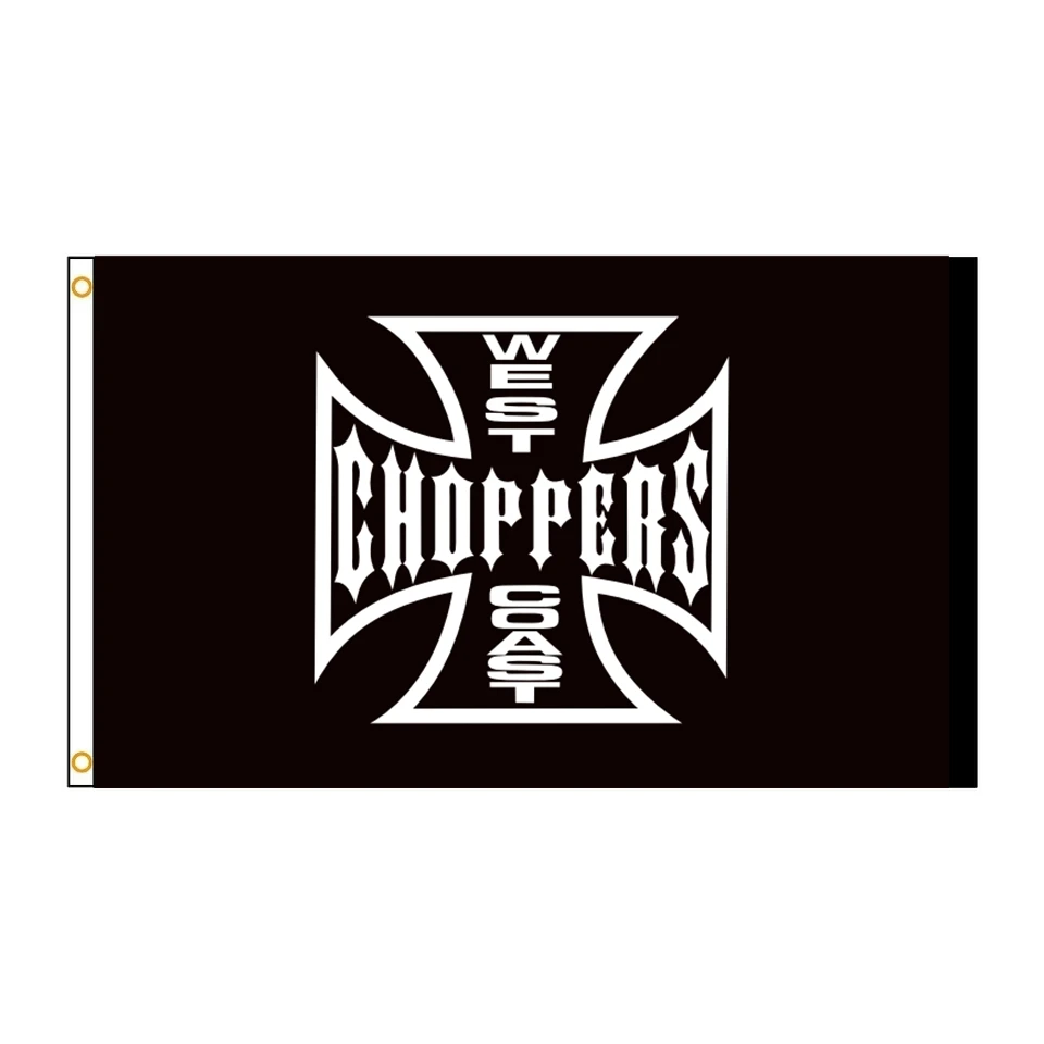 

West Coast Chopper Flag 90x150cm Resistant Polyester Banner for Biker Party, Motorcycle Show, Garage Wall Decor