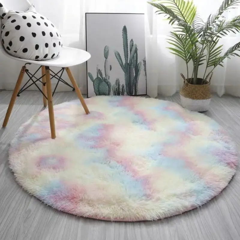 Round Carpet Bedroom Bedside Blanket Living Room Sofa Computer Swivel Chair Makeup Chair Foot Mat Photo Blanket Round Plush