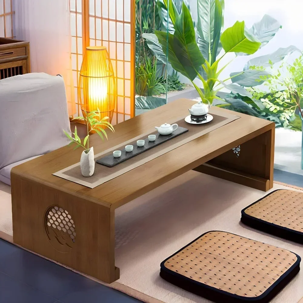 Table basse pliante japonaise, table de sol pliable, tables basses pour salon, salle à manger, thé, tatami, décoration de la maison