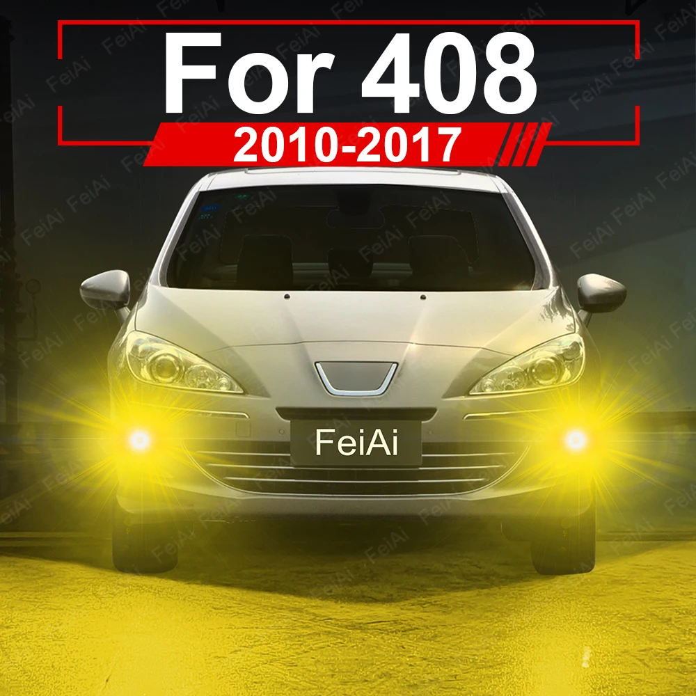

LED Front Fog Lights Bulb For Peugeot 408 2010 2011 2012 2013 2014 2015 2016 2017 Tuning Accessories Dual Colors White Yellow