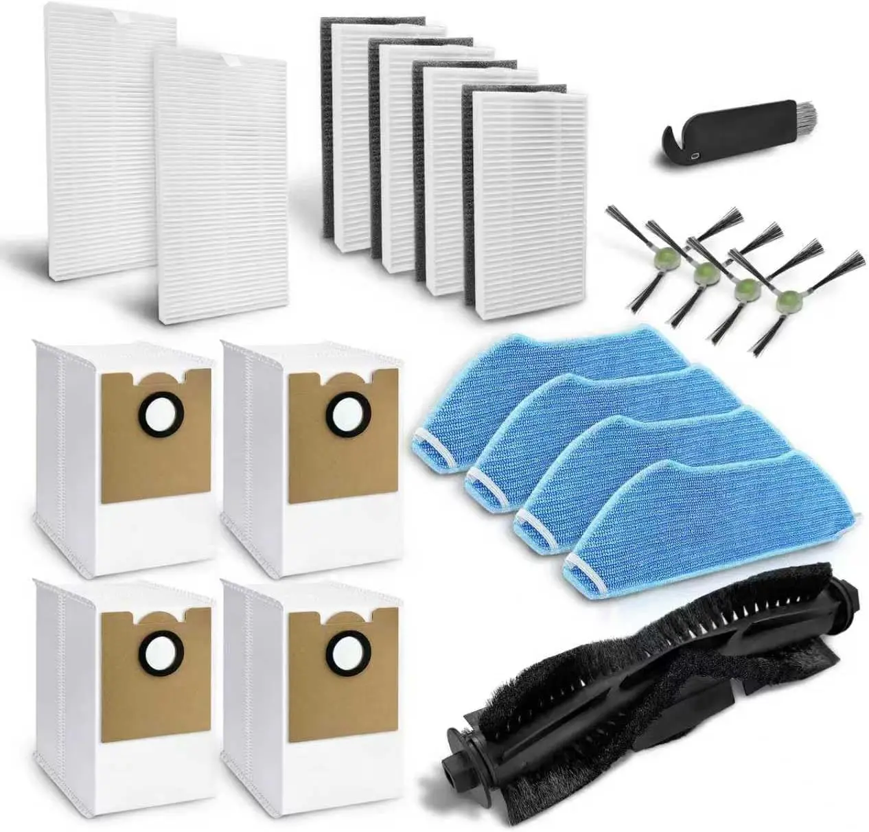 

Запасные части для робота-пылесоса: роликовая щетка, фильтры, салфетки для мытья полов, базовые фильтры, мешки для сбора пыли - совместимы с моделями Lefant.