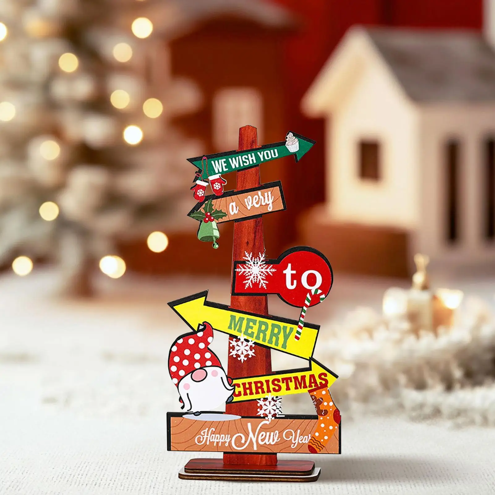 Desktop Wooden Christmas Tree Decor Christmas Table Decorations Wooden Tree Table Centerpiece Scene Accessories For Mantle