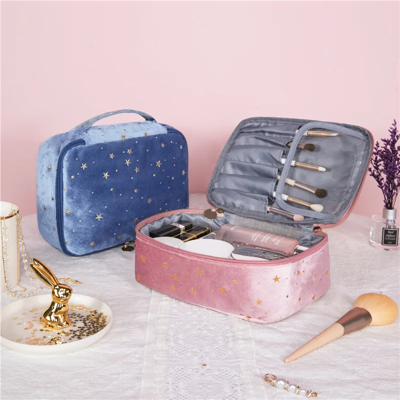 Velvet Makeup Bag Flannel Portable Replacement Lipstick Storage Bag Star Velvet Cloth Portable Travel Storage Washing Bag