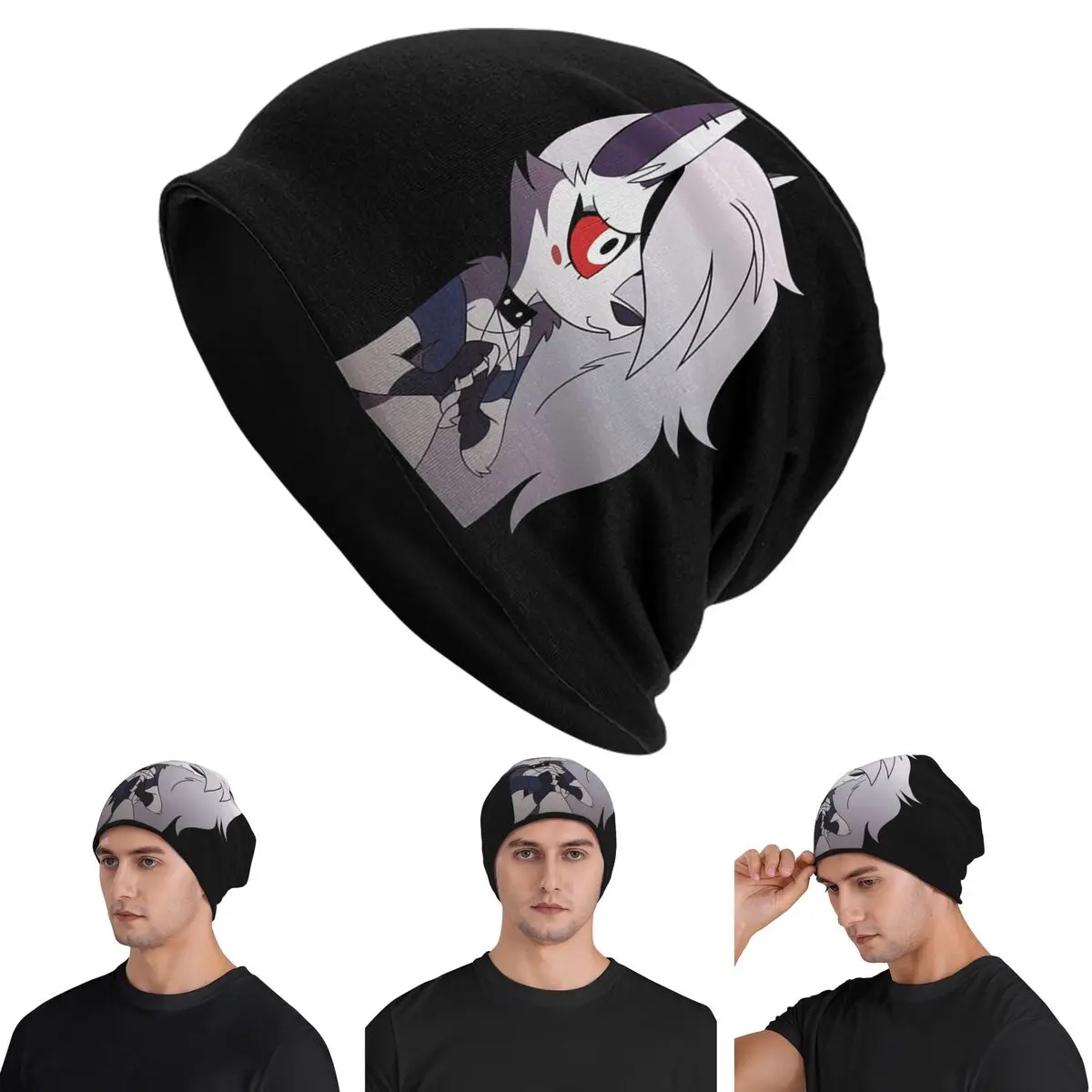 

Helluva Boss Loona Skullies Beanies Hats Warm Autumn Winter Outdoor Cap Knitted Bonnet Caps for Men Women Adult