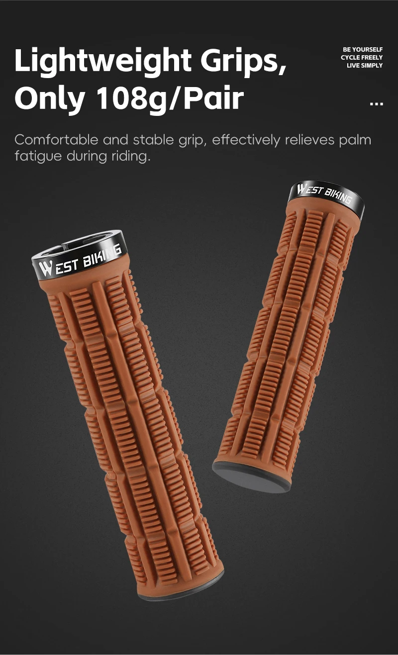

WEST BIKING Cycling Grip Bicycle Handle Bar Grips Mountain Biking Soft Single-sided Locking Handlebar Cover Plug Rubber Non-slip