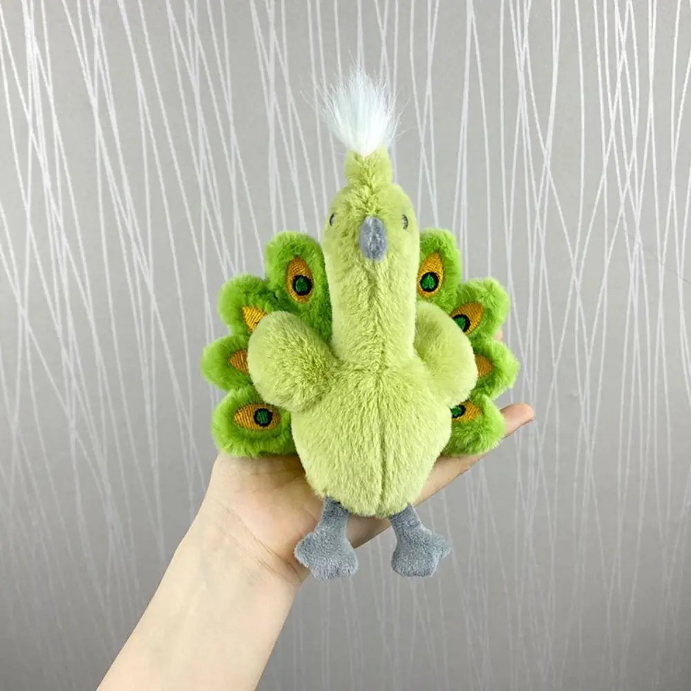 PP Cotton Peacock Doll Plush Keychain Collection Comfortable Peacock Plush Key Ring Hanging Fluffy Stuffed Animal Bag Pendant