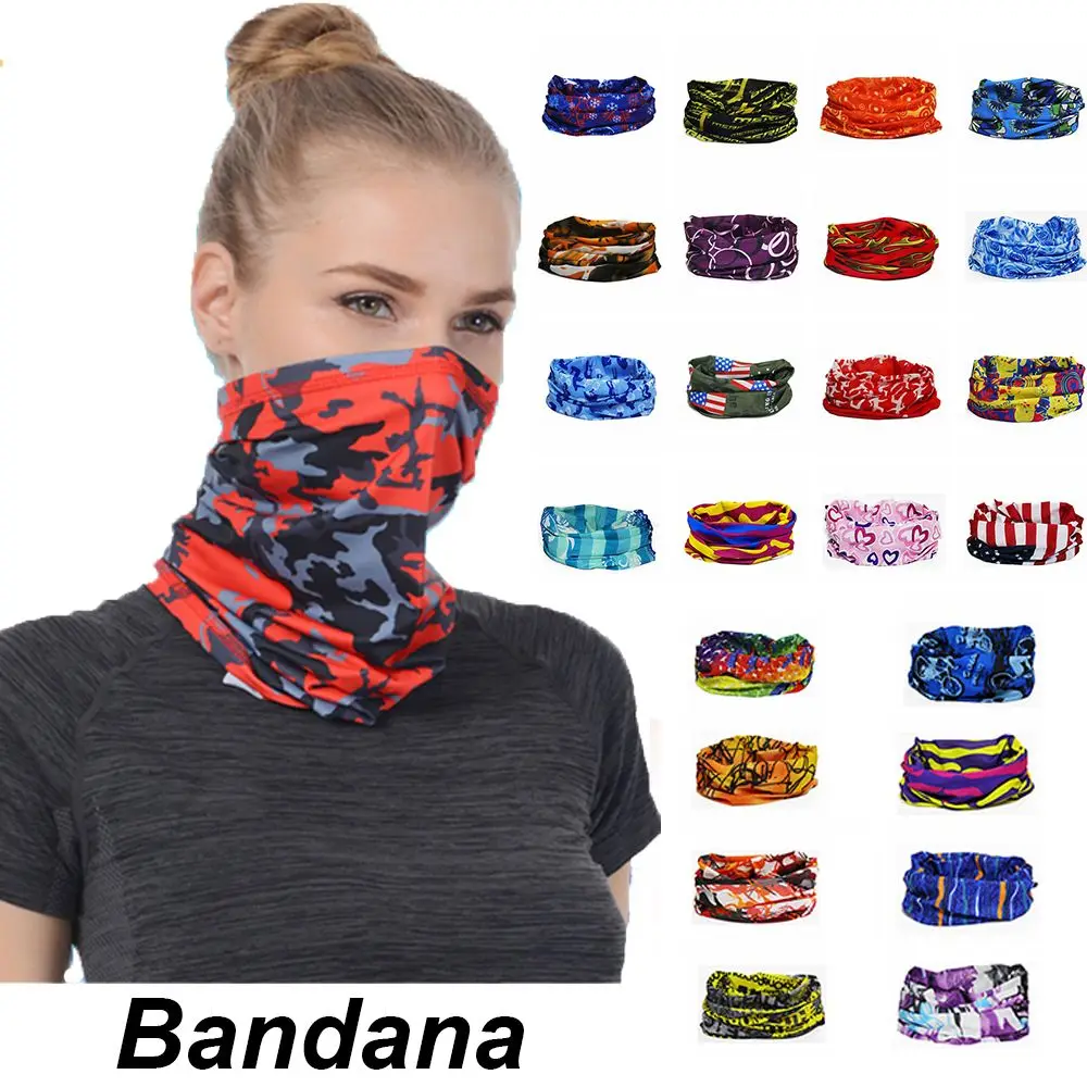 Men and Women Head Face Neck Gaiter Tube Bandana Scarf Beanie Dustproof Outdoor Sports Headwear Scarf Camping Hiking Supplies