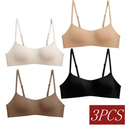 Soutien-gorge tubulaire rembourré sans fil pour femme, soutien-gorge sans couture, bralette de sous-vêtement femme, lingerie sexy, intimes confortables, tasse 1/2, ensemble de 3 pièces