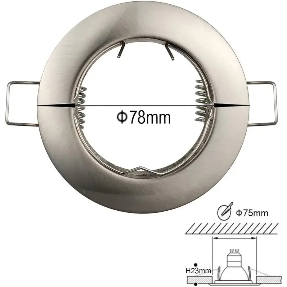 Soporte de taza de lámpara de aleación de aluminio, carcasa de lámpara de techo integrada MR16 GU10, soporte de anillo de superficie de foco