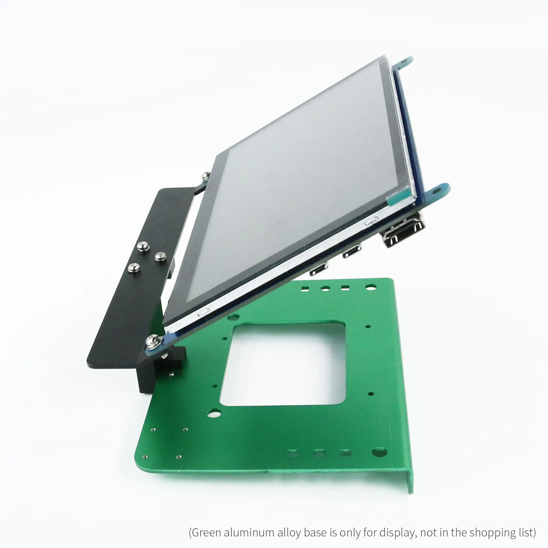 HD 7-inch Touch Display TN Screen with Green Aluminum Alloy Bracket Can Be Installed On Raspberry Pi Robot Car Or Jetson Robot