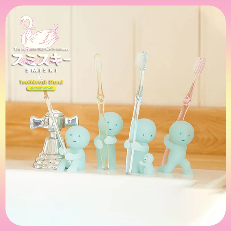 

Original SMISKI Toothbrush Stand Serirs - 4pcs Toilet Luminous Ornament Penholder Toothbrush Holder Creative Gift Birthday Gift