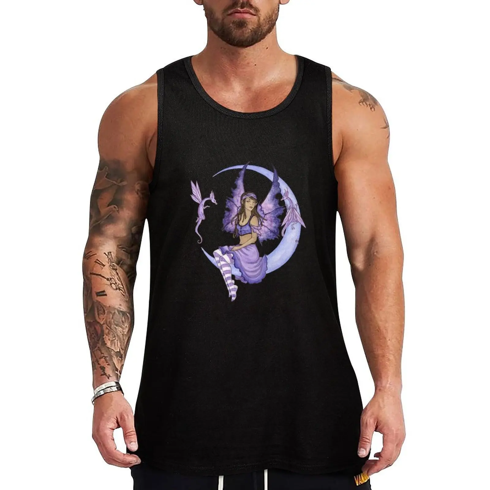 Dragon Moon Tank Top Lounge Tank Top Casual Sleeveless Loose Relaxed Top