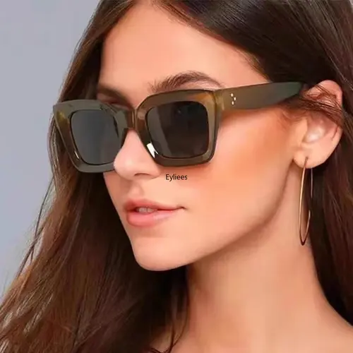 Imagen 2 del producto Gafas De Sol De ojo De gato De diseñador, Gafas cuadradas Retro De alta calidad para mujeres y hombres, Gafas De Sol De lujo