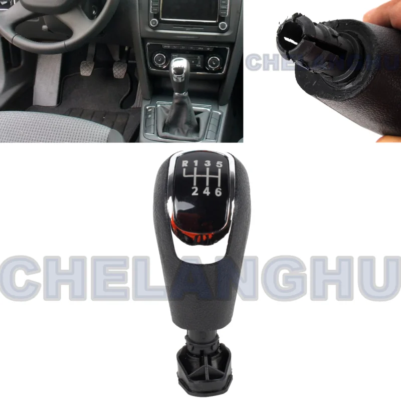 

For Skoda Superb 3T Mk II 2 2008 2009 2010 2011 2012 Car-styling 6 speed gear shift knob Car accessories 3T0711113B