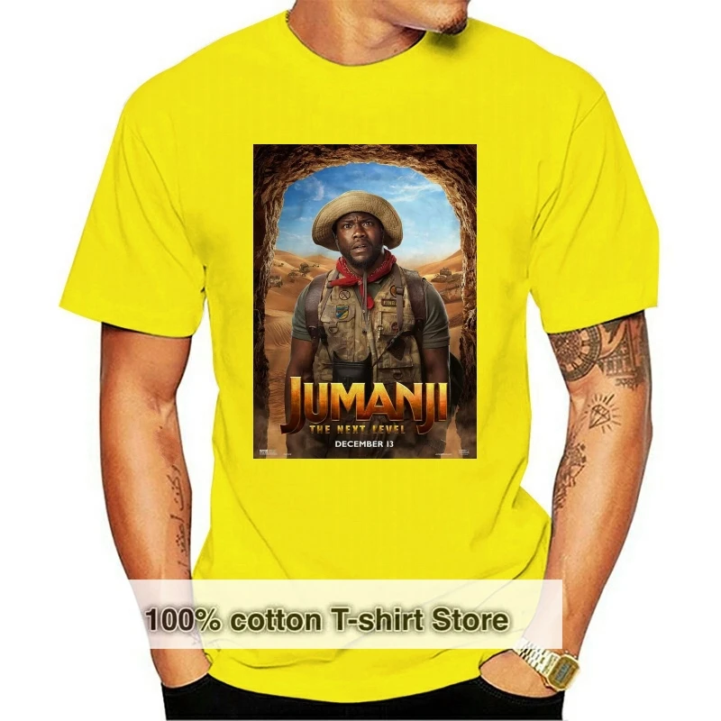 Jumanji The Next Level Kevin Hart T-Shirt men Hip Hop 100% Cotton Streetwear Tee Shirt