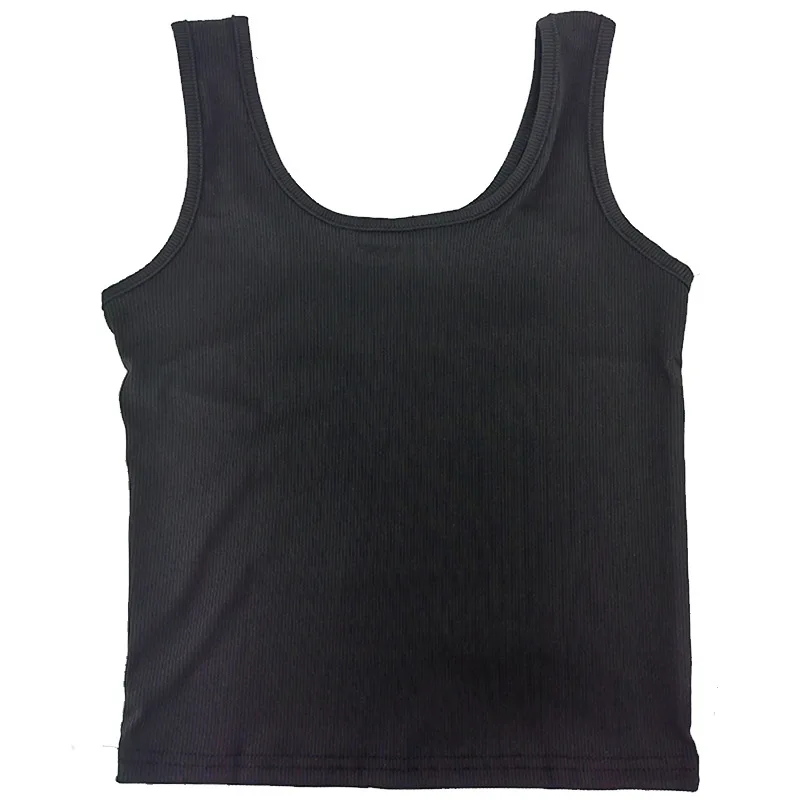 Women's Sexy Tank Ribbed Slimming Camisole Sleeveless O Neck Vest 2024 Summer Women's Casual Black T Shirt