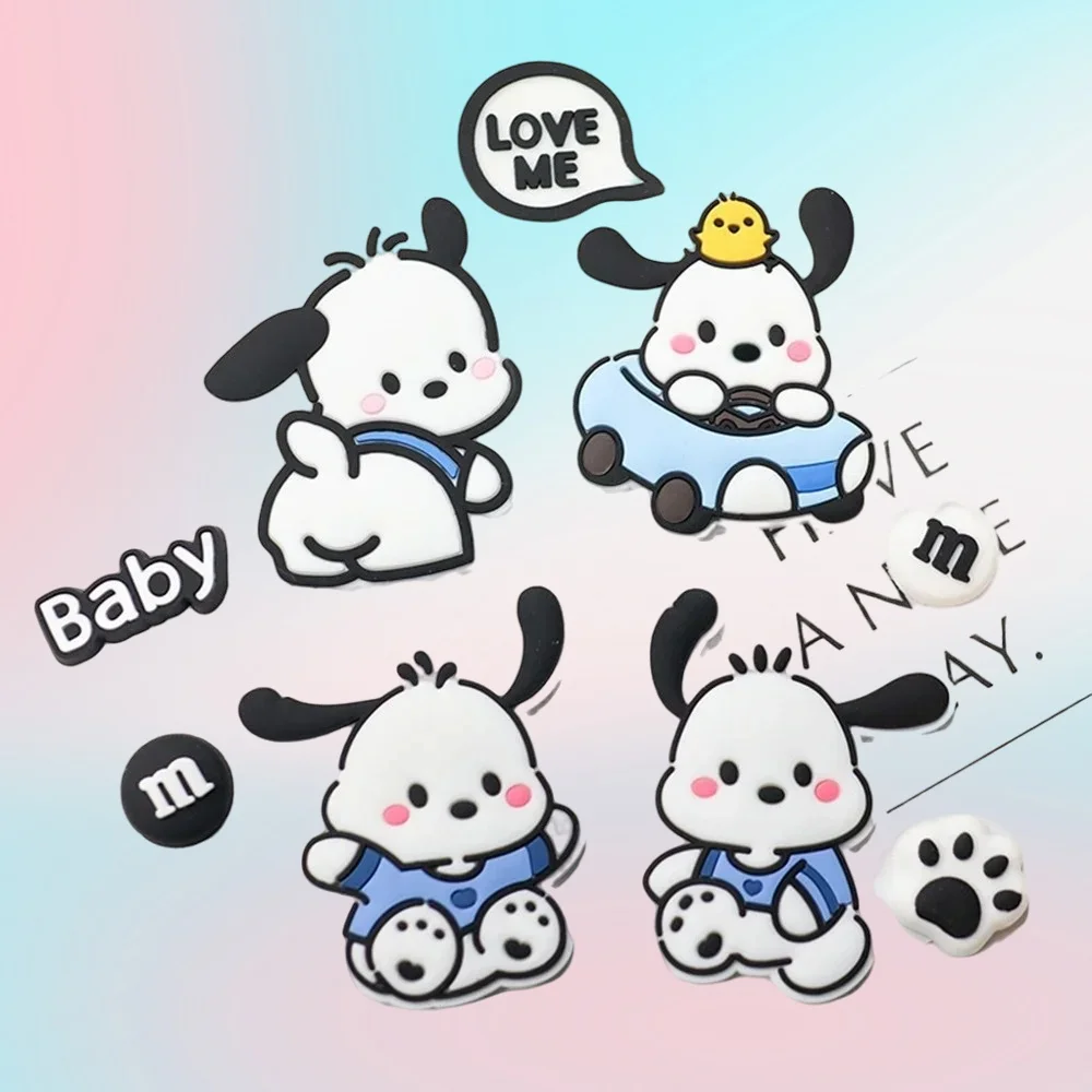 

Miniso Pacha Dog PVC Cartoon Jewelry DIY Cute Dog Patch Letter Hole Shoe Buckle Decoration Party Gift