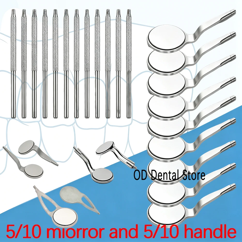 Double Sided Rhodium Coated Dental Mirror Reusable Oral Inspection Mirror for Dentist Clinical Examination