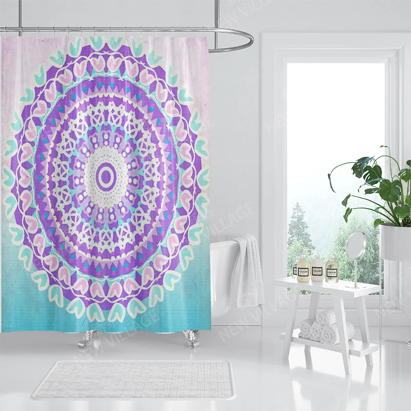 Waterproof fabric shower curtains Bathroom curtain accessories Bath curtain 180x200cm 240*200cm boho decoration vintage mandala