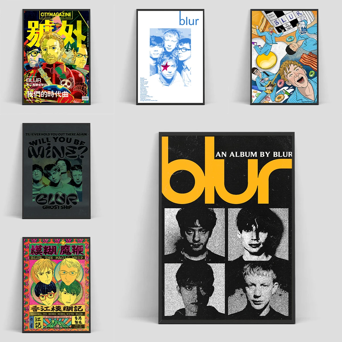 

Popular British Rock Band Blur Poster Decoration Pictures Room Wall Art Home Print Painting on Canvas Decorative Paintings Decor