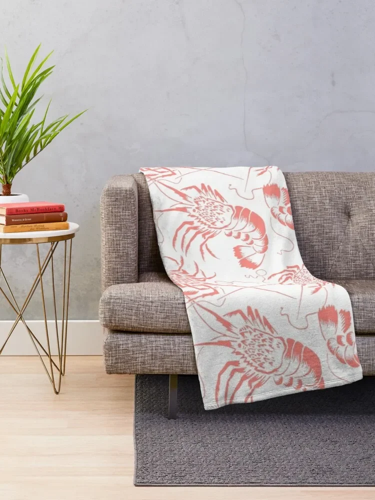 Prawn Shrimp Pattern Throw Blanket Luxury Quilt Flannel Blankets