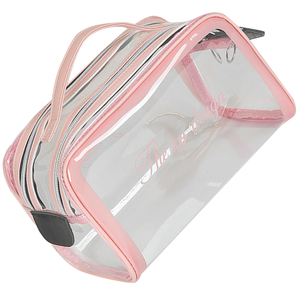 

PVC Clear Bag Large Travel Toiletry Pouch Portable Makeup Storage Organizer Case For Women Bathroom Use