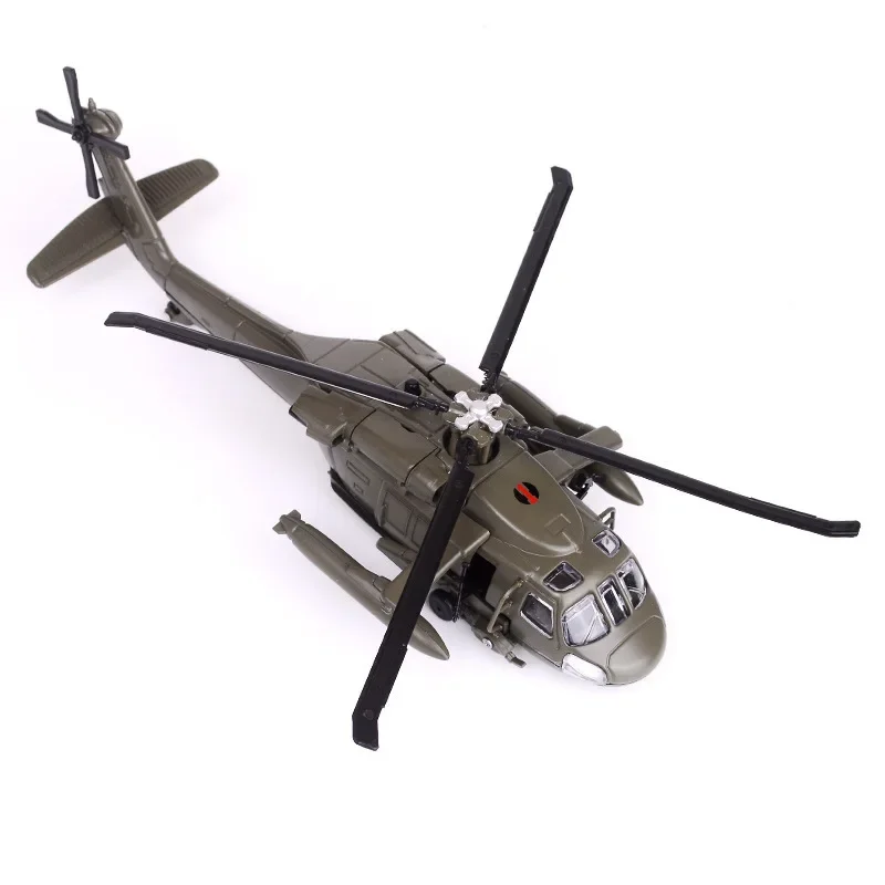 Huaiyi J64-3 Black Hawk Military Helicopter Alloy Model Simulation Warplane Model Collectible Display Item Aviation Parts Access