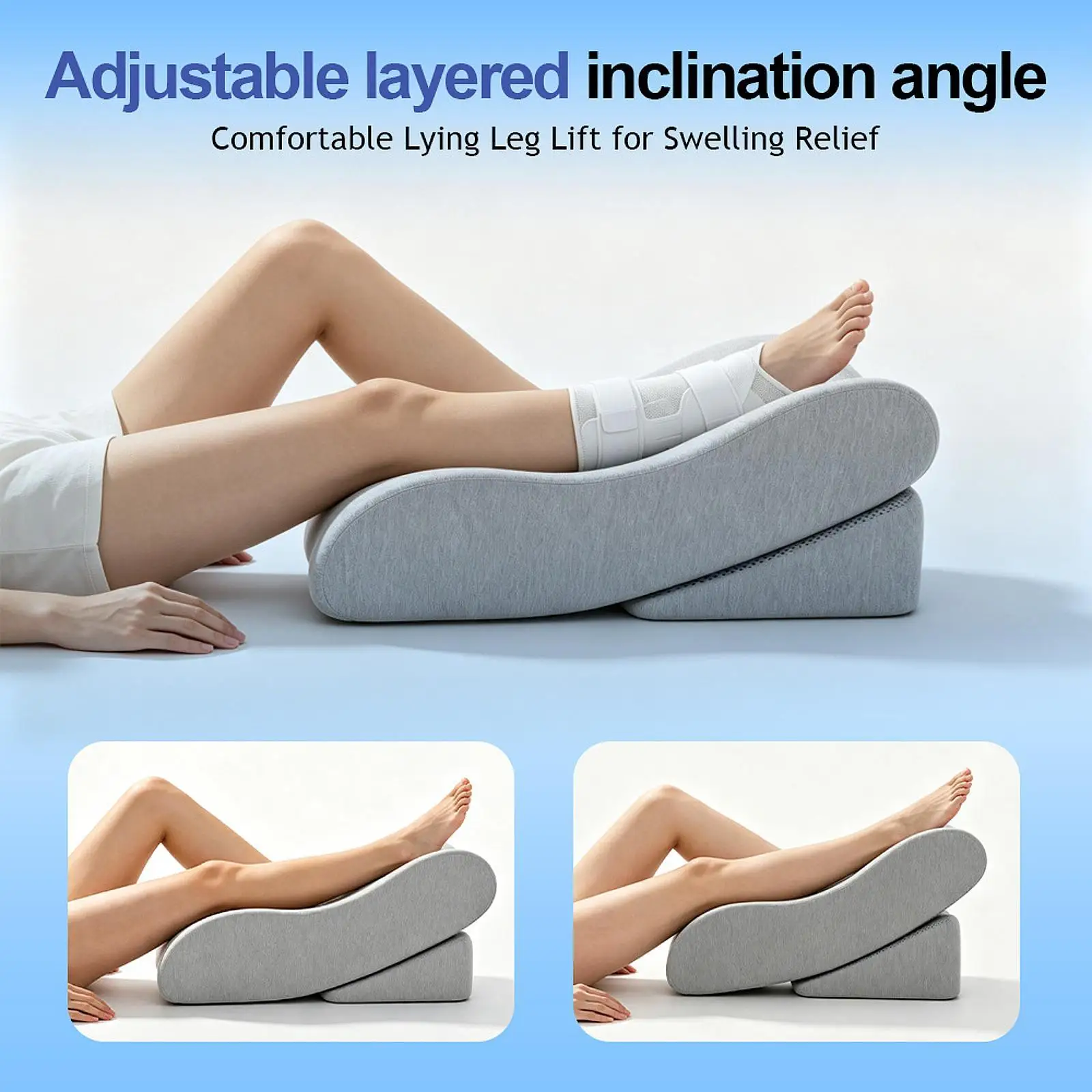Leg Support Pilllow Removable Foot Pillow Ankle Elevation Pad Leg Spacer Pillow Knee Cushion for Back Rest Sleeping Relaxation