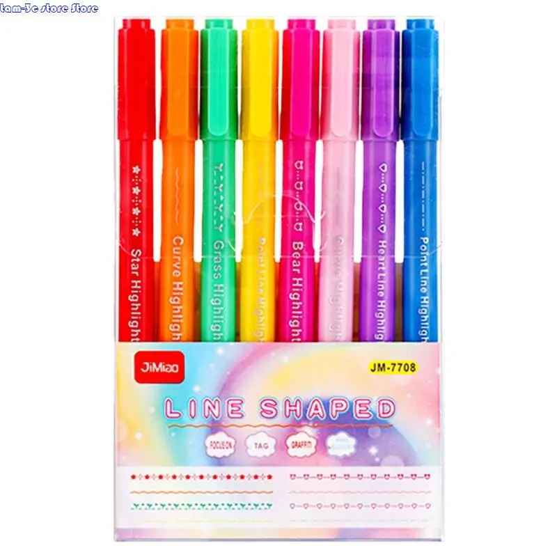 

D0UA Набор из 8 двуглавых ручек-роллеров с ярким цветом и эргономичным дизайном для студентов, художников, любителей журналов