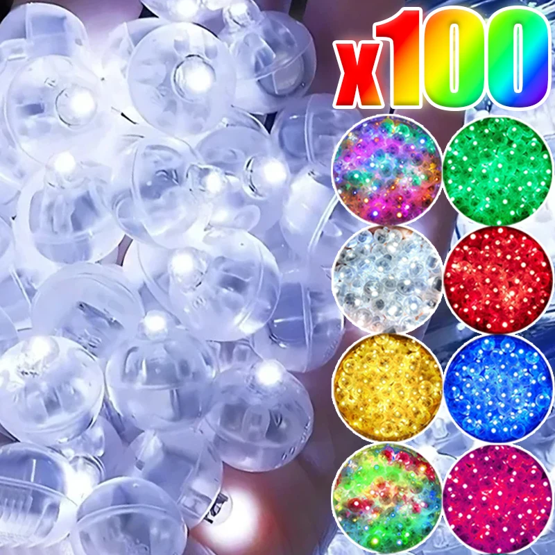 100/10pcs Mini LED Balloon Lights Colorful White Warm Tumbler Round Ball Lamps for Balloons Lantern Birthday Wedding Party Decor